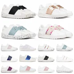 2024 Hochwertige Kleiderschuhe Sleafer Männer Frauen Plattform Valentines Open Sneakers Pumps Büro schwarze Spikes Nietfahrten Trainer Teller-Firmen-Trainer Flat Loafer