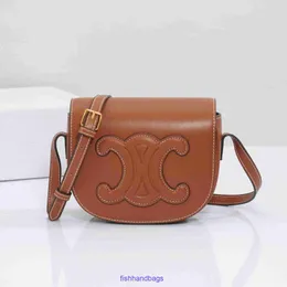 Wholesale Top Original Celins's tote bags online shop Factory Outlet Tote for sale New Triumphal Arch Genuine Leather Saddle Bag Cowhide With real logo