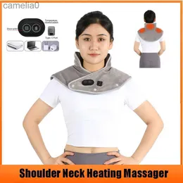 Elektriska massagers nackvärmningsdyna Wrap Heated Shoulder Massager USB Electric Cervical Relieve Pain Relief Back Brace Tool Warming for Office Homel231220