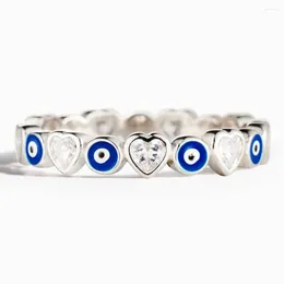 Anelli a grappolo 925 Sterling Silver Versatile Blue Party Blue Party Eternal Eternal's Lucky Exquisite Gioielli Reghite