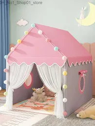 Toy Tents 1.3m حجم كبير طفل Tuy Tent Indoor Girl Pink Castle Super Barge Room Grawling Toy House Princess Fantasy Bed Game Kids Baby Gift Q231220