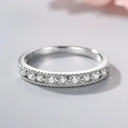 Clusterringen TKJ 925 sterling zilveren bedel gepolijste dames zirkoon verlovingsring bruiloft sieraden cadeau