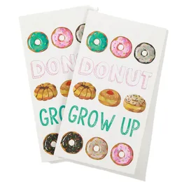 Donut-Party-Thema-Süßigkeits-Papiertüte, weißes Kraftpapier, farbige flache Mundbeutel-Geschenktüte
