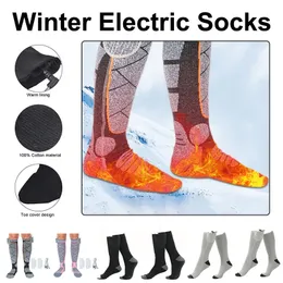 Sports Socks Winter Elastic Electric Heat Socks Men's Women's Breattable Heated Socks som laddar anti-kyla fot varmare strumpor Inget batteri 231219