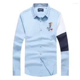 Erkekler Sıradan Gömlekler 2023 FACONNABLE KATI NAKET 1951 Patchwork Sleeve Business Erkek Bluz Camisa Maskulina Homme Tops