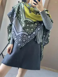 Lenços moda dupla face impressão cachecol designer de lã de seda cashmere xales herms bordas roladas à mão hijab ab