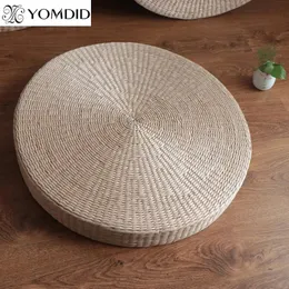 30cm 40cm Tatami Cushion meditation cushions Round Straw Weave Handmade Pillow Floor Yoga Chair Seat Mat Home decor 231220