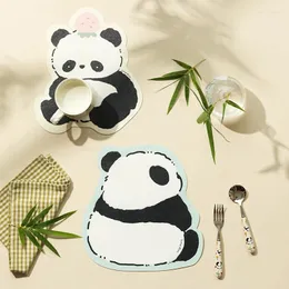 Table Mats Panda Small Flower Leather Placemat Creative Home Heat Insulation Mat Cute Dish High Value Mouse Pad