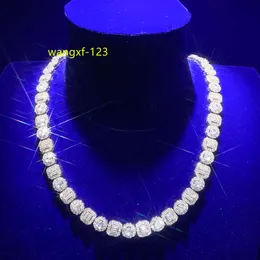 925 prata 18k banhado a ouro totalmente gelado moissanite laboratório cultivado diamante cluster colares de corrente de tênis