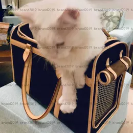 Classic print designer Pet Cat Supplies high quality leather Breathable Cat Carriers Crates Houses prevalent Big size273i