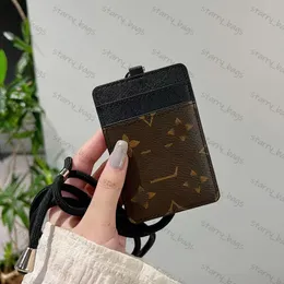 Fashion Leather Employee Name Badge ID Card Holder With Lanyard Wallets Hanging Neck Cardholder bag Unisex Card Case Document Package Wholesale 2312202XQ