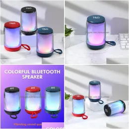 Tg346 Bluetooth-динамик Cool Colorf Fl-Sn Led Ambience Light Card Настольный компьютер Бас Прямая доставка Dhb4A