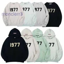 Mens Hoodies Sweatshirts ess 1977 Designer Esen Hoody Men Esenta Pullover Overdimensionerade kläder Toppar Kvalitet Mens Womens Hooded Jumper Refflective Letter Print Sui