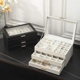 Caixas de armazenamento caixas tamanho s/m/l organizador de jóias exibição caso de jóias de viagem caixa portátil titular brinco do plutônio