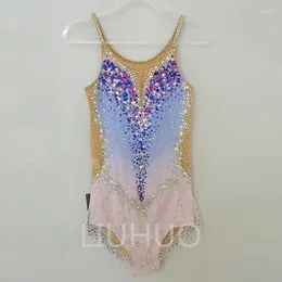 Stage Wear LIUHUO Robe de performance compétitive de justaucorps de gymnastique rythmique