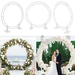 Stora järnbröllops bågar Props Backdrop Circle Balloon Arch for Ceremony Party -förslag födelsedagsbakgrundsdekoration 8.2ft 231220