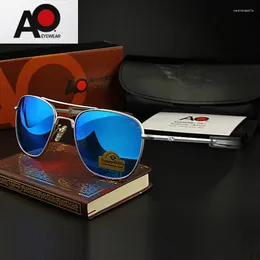 Sonnenbrille AO Mann Designer Amerika USA Militär Luftfahrt Pilot Sonnenbrille Farbe gehärtetes Glas Objektiv Top Qualität