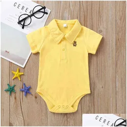 Born Baby Romper 0-12 ay yaz katı 3 renk bebek erkek kız giysileri tulum bebies roupas 211101 damla teslimat çocuklar m Dhyik