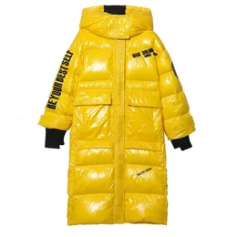 Parka femme brillant vers le bas coton manteau hiver coréen épais chaud col roulé Parka ample mince à capuche veste femme 231219