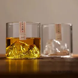 Бокалы Бокалы для вина Япония 3D Горный стакан для виски Ледник Старомодный виски Рок-бокалы Стакан для виски Деревянная подарочная коробка Кубок водки Победа