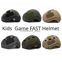 Capacetes de escalada capacete protetor tático das crianças jogo pj capacete rápido crianças ao ar livre militar cs exército airsoft capacete leve