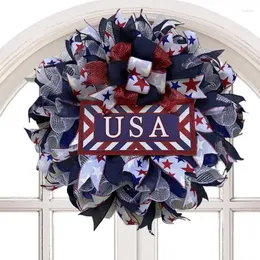 Decorative Flowers American Door Wreath Patriotic For Independence Day Decor School Front Garden Labor