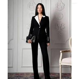 Kvinnors tvåbitar byxor Cool Slim Women Suits Blazer Set Custom Made for Lady Party Prom Wear 2 Pieces (Jacket Pants)