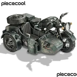 3D Puzzles Piececool Metal 750 Motorcykelmonteringsmodellsatser DIY Toy Christmas Birthday Presents Jigsaw Home Decoration 231219 Drop Deli DHBSM