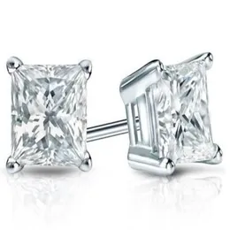 14k White Gold 4-PRONG PRINCESS CUT DIAMOND STUD EARRINGS 1 50 CT TW G-H SI2286P