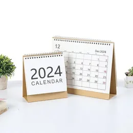 2024 Flip Standing Desk Calender Mini Monthly Desktop Daily Schedor Planner Home Office Decorations 231220