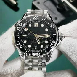 GDF New Diver 300M 007 James Bond 50th Black Texture Dial Miyota 8215 Automatic Mens Watch 210 22 42 20 01 004 Black Bezel SS Band3335
