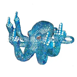 Oggetti decorativi Figurine rabbia Octopus polpo arrabbiato polpo creativo scultura decorativa in resina ornamenti per artigianato 231219