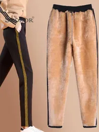 Капри SVOKOR, утепленные флисовые брюки, сохраняющие тепло, брюки для холода, женские зимние повседневные спортивные брюки, свободные хлопковые брюки прямого кроя