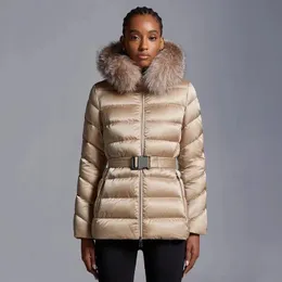 Kadınlar Down Parkas Çıkarılabilir Fox Fur Kadınlar Down Palt Slim Hooded Ceket Sıcak ve kalınlaşmış Uzun Ceket Kış Y2K 231219