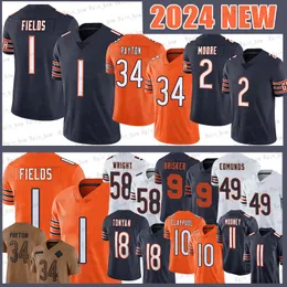 Wholesale 1 Justin Fields Football Jersey 34 Walter Payton DJ Moore Montez Sweat Cole Kmet Dick Butkus Darnell Wright Jaquan Brisker Eddie Jackson Darnell Mooney Tys