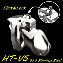 Chastity Devices CHASTE BIRD 316 Stainless Steel Metal HT V5 Click Lock Male Device Cock Cage Penis Ring Belt Fetish Adult Sex Toys 231219