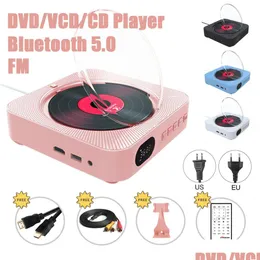 DVD VCD 플레이어 DVD CD MTIFunctional O Bluetooth SER FM 라디오 벽 장착 35mm 보조 잭 리모컨 230327 드롭 배달 전기 DHQB0