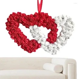 Dekoratif Çiçek Sevgililer Çelengi Romantik Gül Çelenkleri Kalp Şekleli Kalpler Düğün Partisi Öncesi için Sevgililer Günü Dekorasyonları