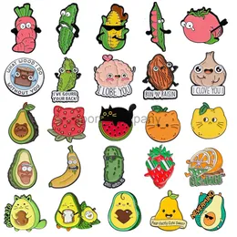 Stumetta in metallo di frutta simpatico avocado arancione banana fragola fragola bambita amaro melone mais pomato badge aglio bestiame punk a spillo gioiello