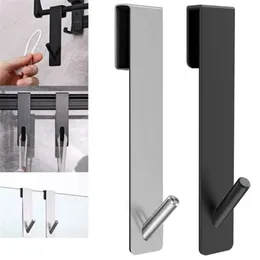 Uppgradera rostfritt stål över glasdörrduschdörr bakåt dusch handduk rack s-form badrum badrockhängare hållare krokar