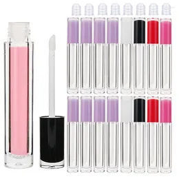 Garrafas de armazenamento 18Pack 5ml Vazio Lip Gloss Wand Tubes Batom Recipiente DIY Líquido Recarregável Cosmético