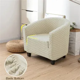 Plaid Jacquard Club Chair Cover Soild Color Tub Chair Schonbezüge Relax Lazy Boy Sessel Sofabezug für Study Bar Counter Living 231220