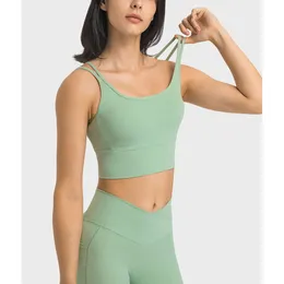 Lu Align Colete Lu Yoga Roupas femininas Ginásio Sutiã esportivo Jogging ao ar livre Fitness Roupa íntima feminina Tubo Top Sportswear Colete com alça de dois ombros Limão Treino Gry LL