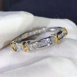 Lüks 24k Gold Lab elmas yüzüğü% 100 orijinal 925 STERLING Gümüş Nişan Düğün Bandı Halkalar Kadınlar Gelin Mücevherleri285Q