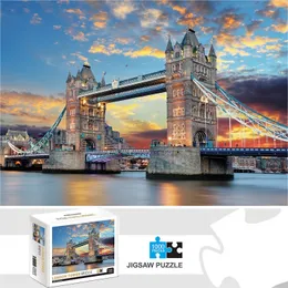 3D -pussel 1000 stycken London Bridge Jigsaw Vuxna tonåringar Kids Toys Gift Education Intellektuell dekomprimering Fun Family Game 231219