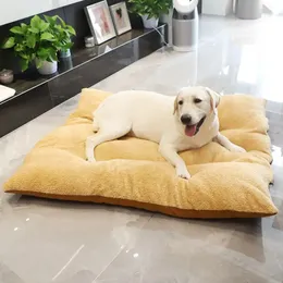 Кровать для собак, мягкая флисовая квадратная подушка, чехол, который можно стирать в машине, съемный коврик, коврик для кошек для щенков, коврик для средних и больших собак 231220