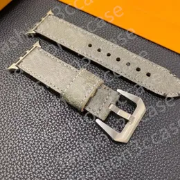 luxury Watch Band for Smart Watch Series 9 8 7 6 5 45mm 38mm 42mm 49mm Leather iwatch Bands Designer Wowan Straps Bracelet With Flower Printed smartwatch