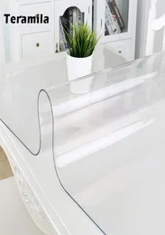 Toalha de mesa transparente de PVC Teramila Toalha de mesa à prova d'água à prova de óleo 10mm15mm de espessura tapete de vidro macio cozinha mesa de jantar cover8875489