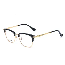 CH Cross Sonnenbrillen Frames Designer Luxuschrom -Herren Halbrahmen Business Titanyloch Brille Casual Matched Myopia Gläses Herz 2024 Hochwertige JZ5A