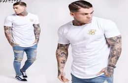2018 модная летняя Западная футболка для фитнеса, мужские футболки в стиле хип-хоп с нерегулярным изогнутым краем, с короткими рукавами, хлопковая шелковая футболка Sik3366105